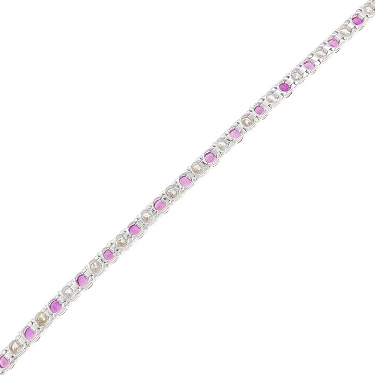 K18WG ルビー ブレスレット 2.40CT