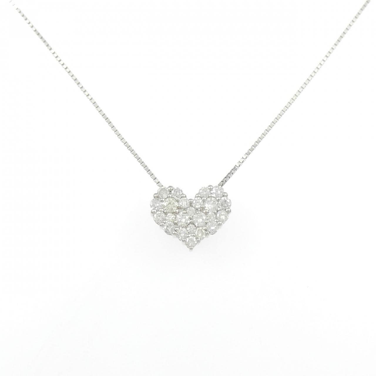 PT900/PT850 ハート ダイヤモンド ネックレス 1.00CT