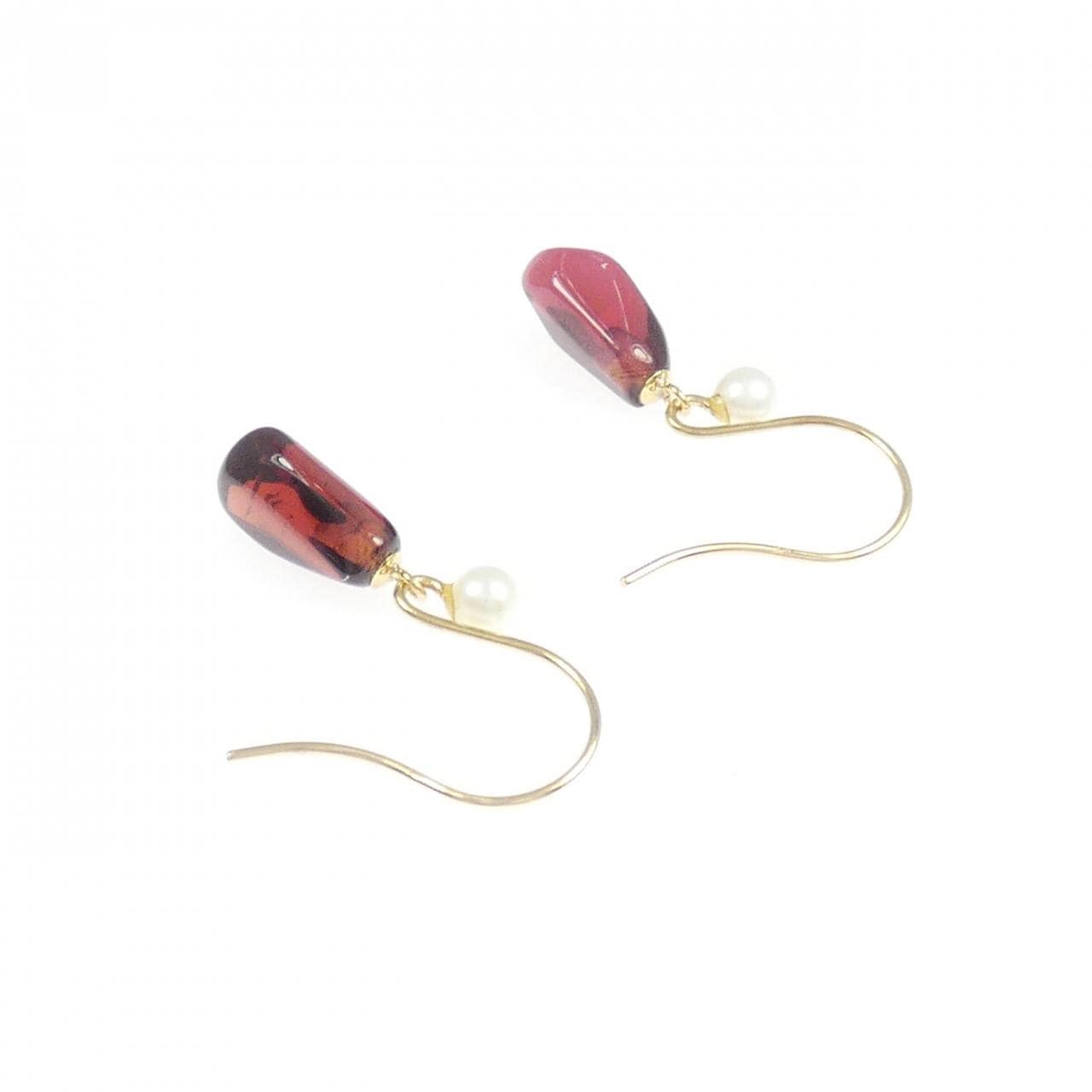 K18YG ガーネット ピアス