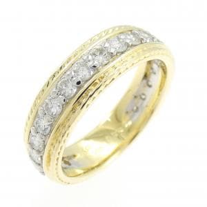 K18YG/PT900 ダイヤモンド リング 0.88CT