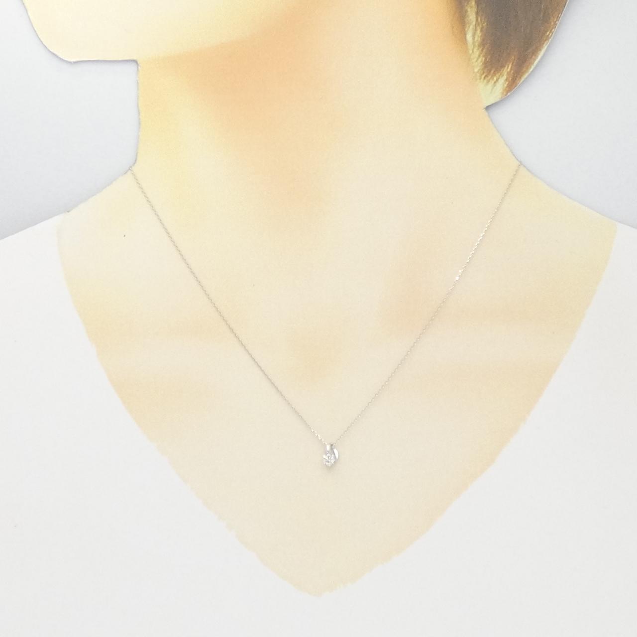 【新品】K18WG ダイヤモンド ネックレス 0.182CT