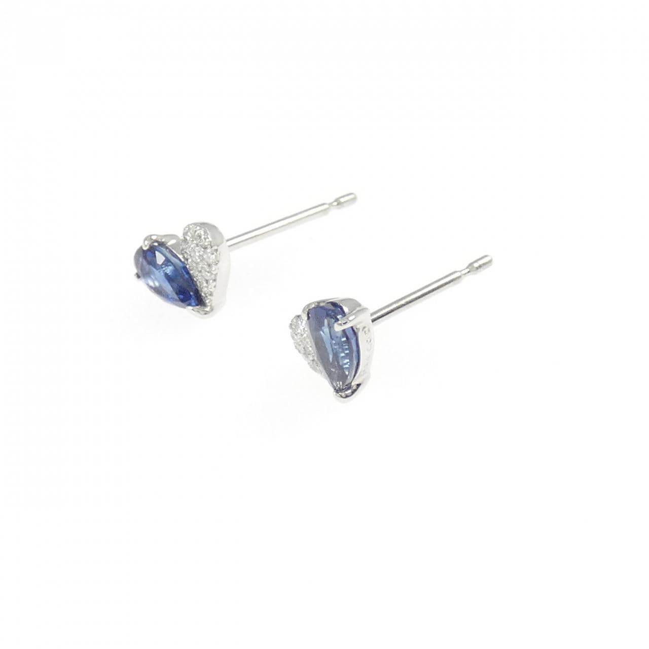 【新品】PT900 ハート サファイヤ ピアス 0.62CT