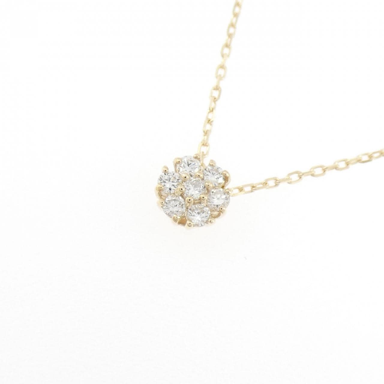 【リメイク】K10YG フラワー ダイヤモンド ネックレス 0.10CT