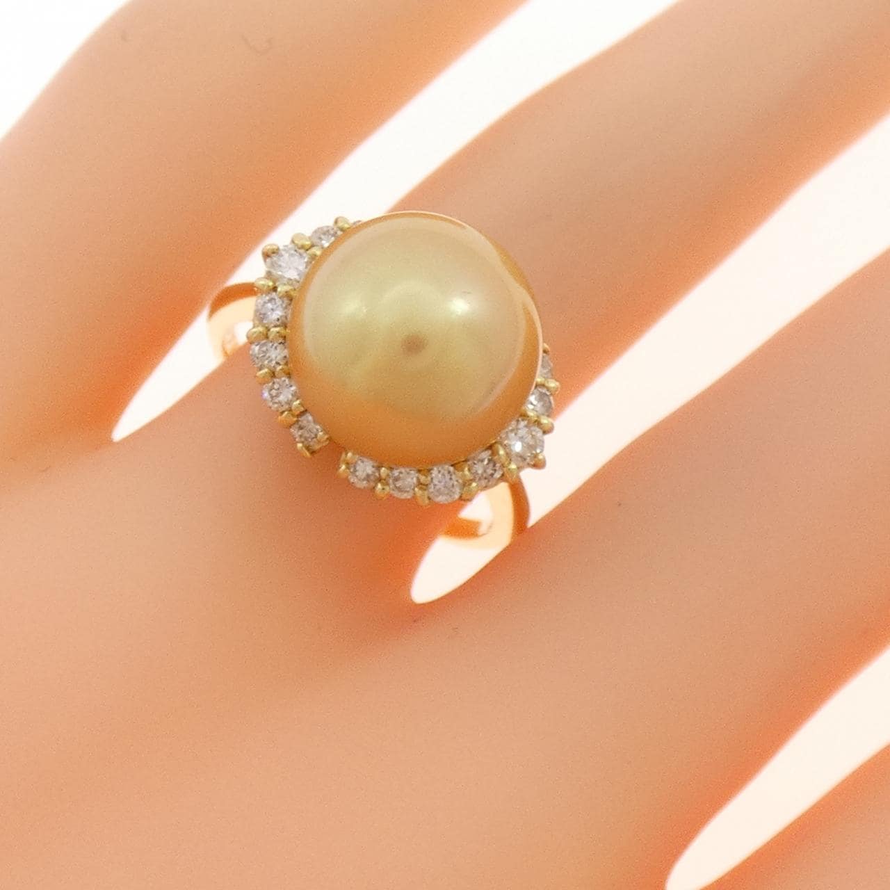 K18YG 白蝶パール リング 11.2mm