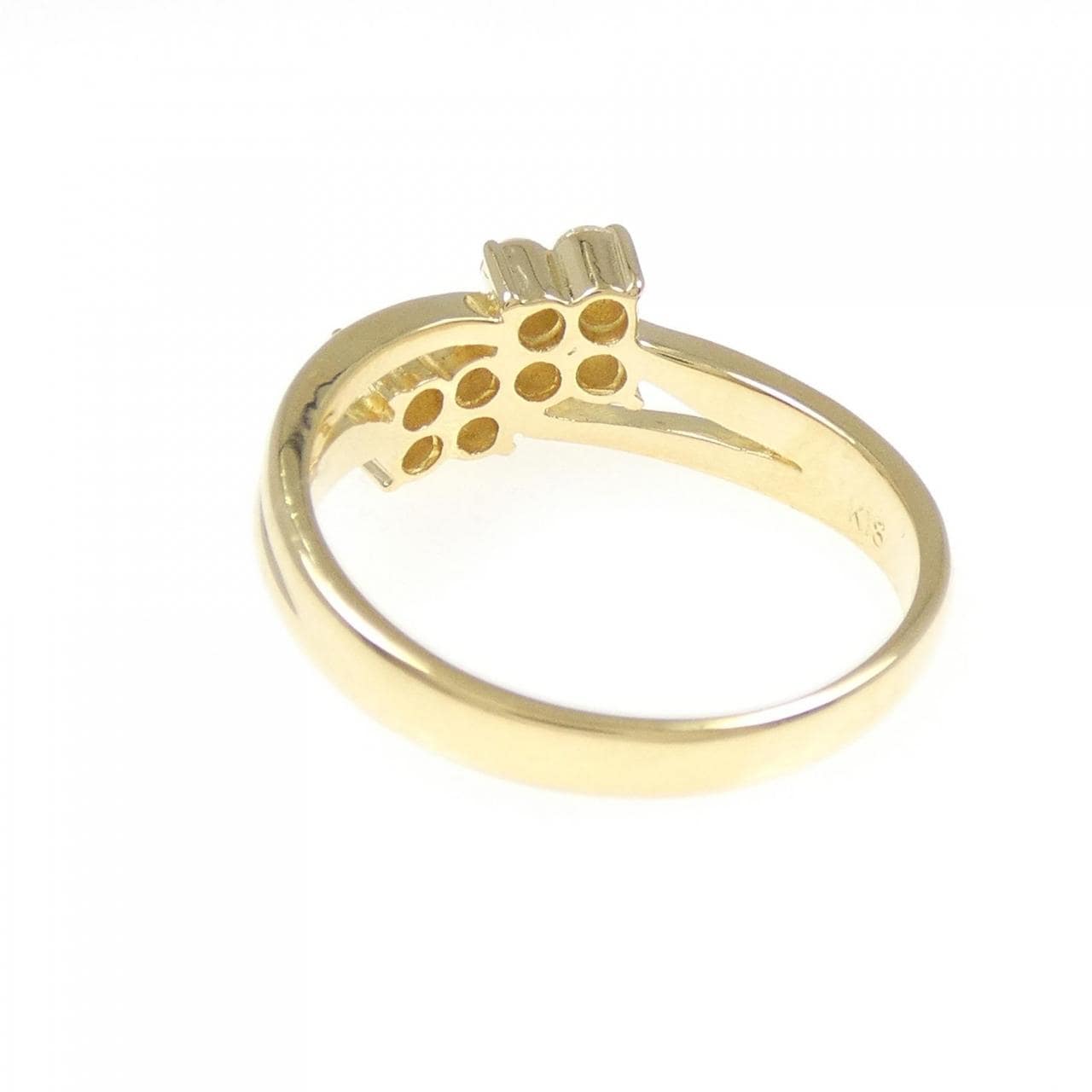 K18YG フラワー ダイヤモンド リング 0.32CT