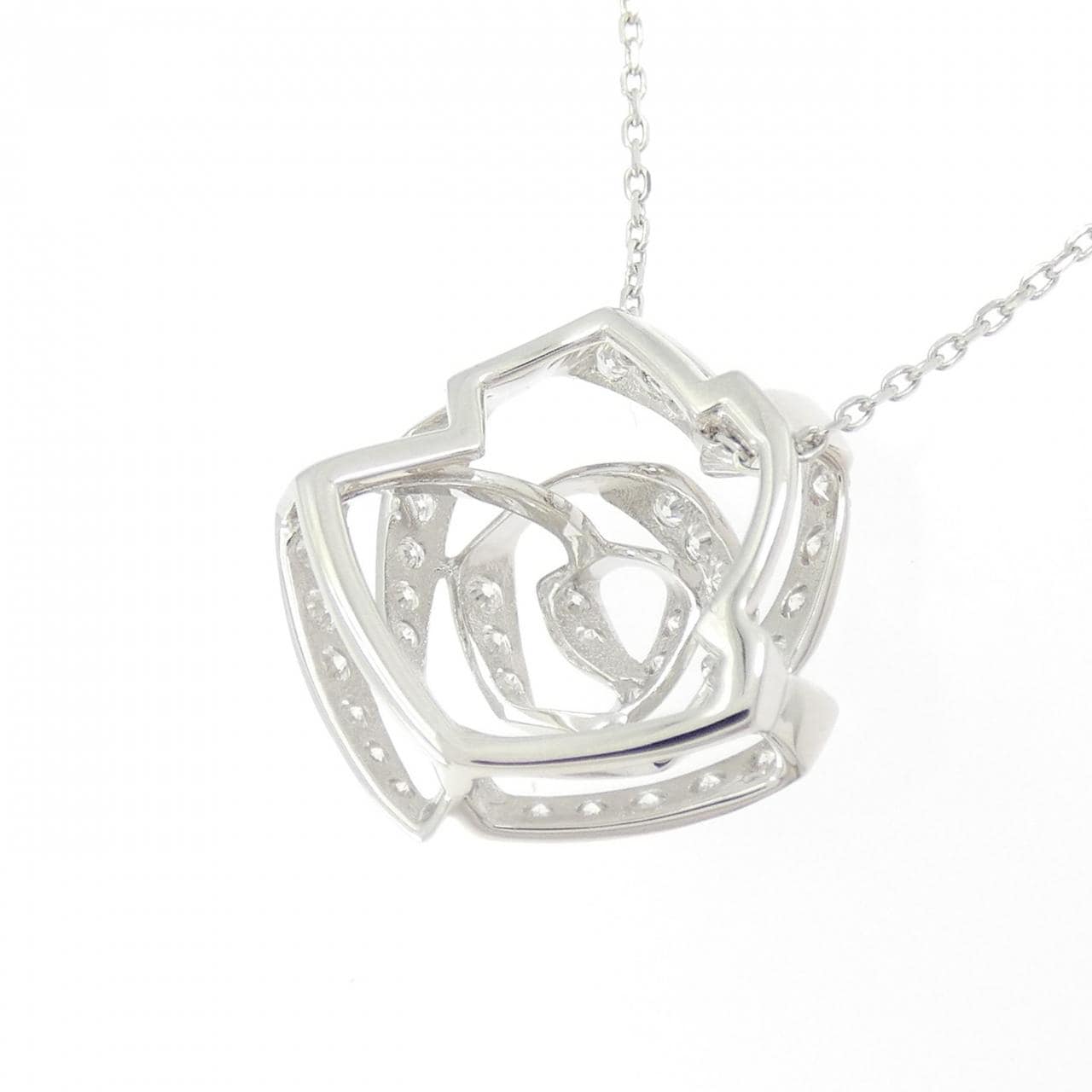 タサキ リボン ローズ ネックレス 0.43CT