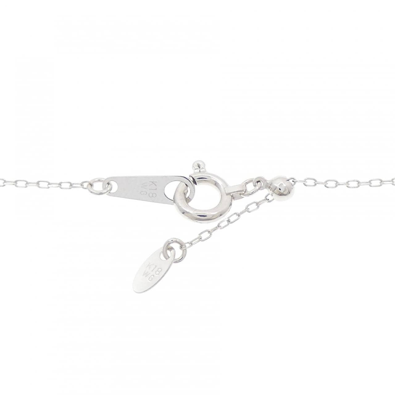 K18WG パヴェ ダイヤモンド ネックレス 0.25CT