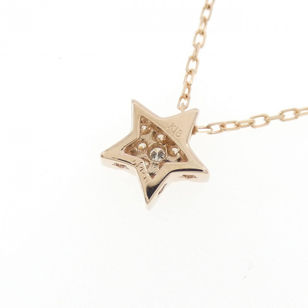 K18PG 星形鑽石項鍊 0.06克拉