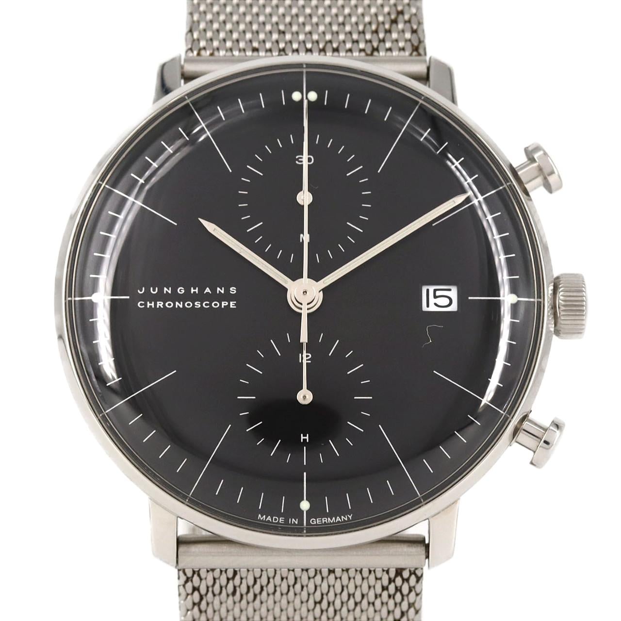 【ノーメンテナンス還元価格】ユンハンス マックスビル クロノスコープ 27/4601 SS 自動巻