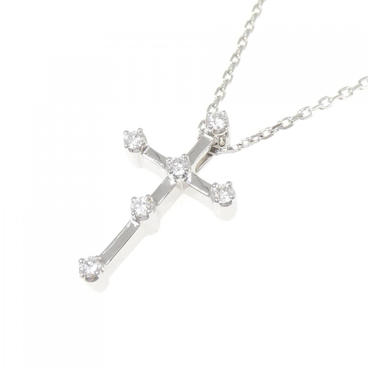 PT900/PT850 クロス ダイヤモンド ネックレス 0.20CT