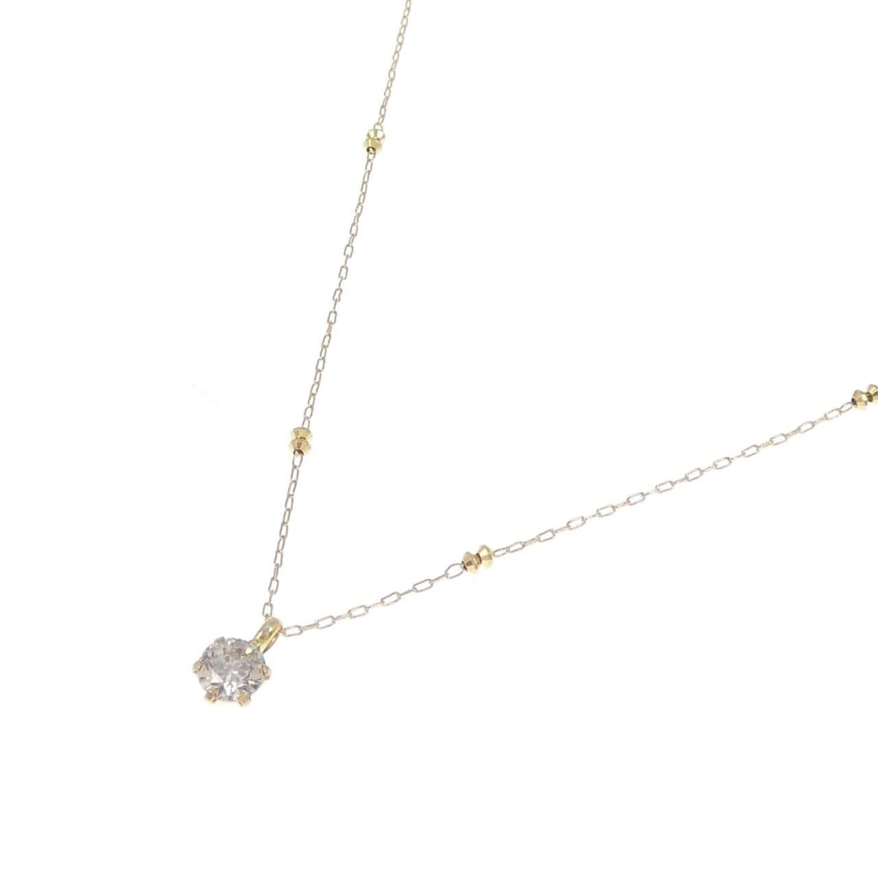 K18YG ソリティア ダイヤモンド ネックレス 0.30CT