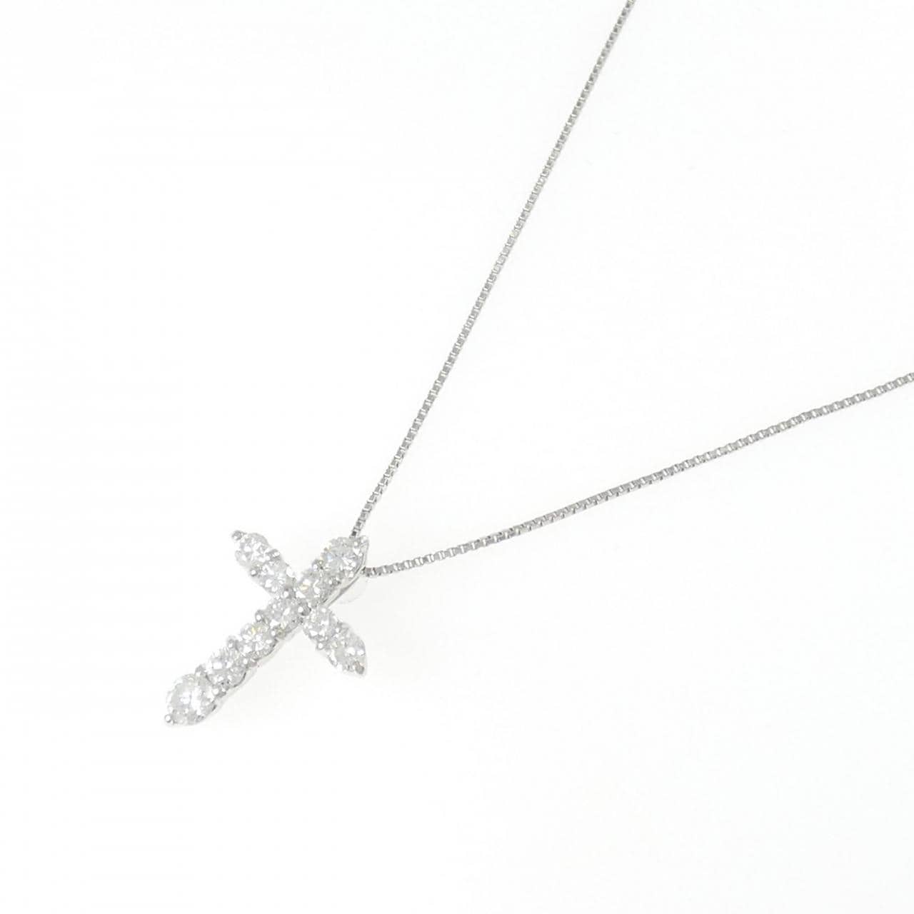 PT900/PT850 クロス ダイヤモンド ネックレス 1.00CT