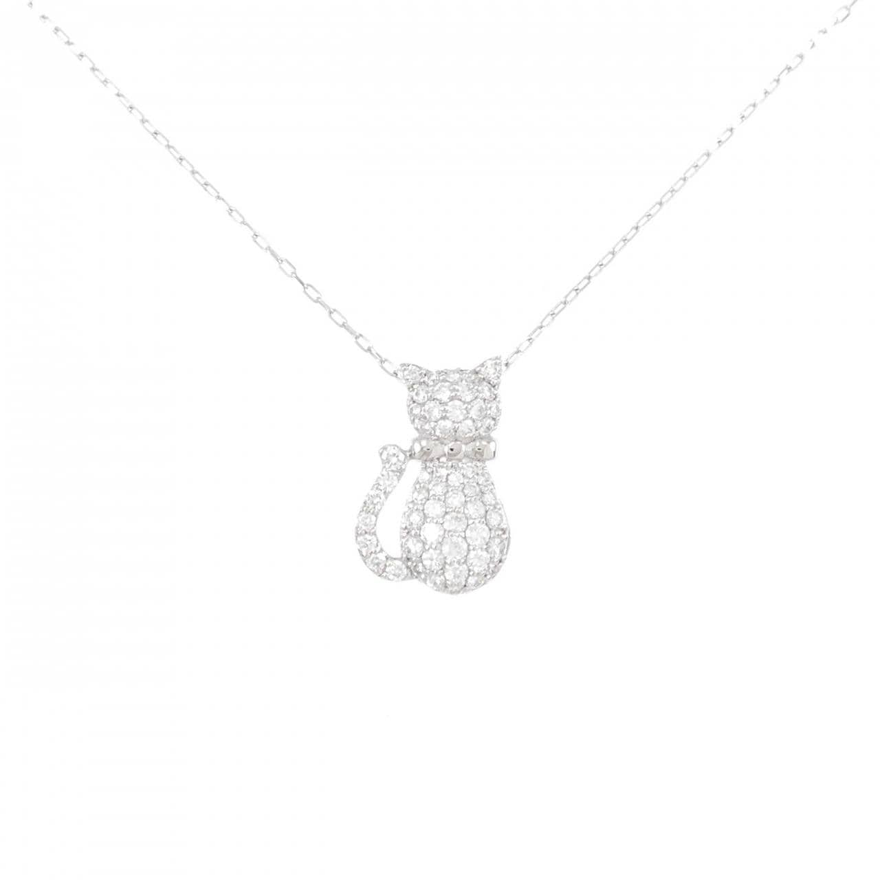 [BRAND NEW] PT Cat Diamond Necklace 0.57CT