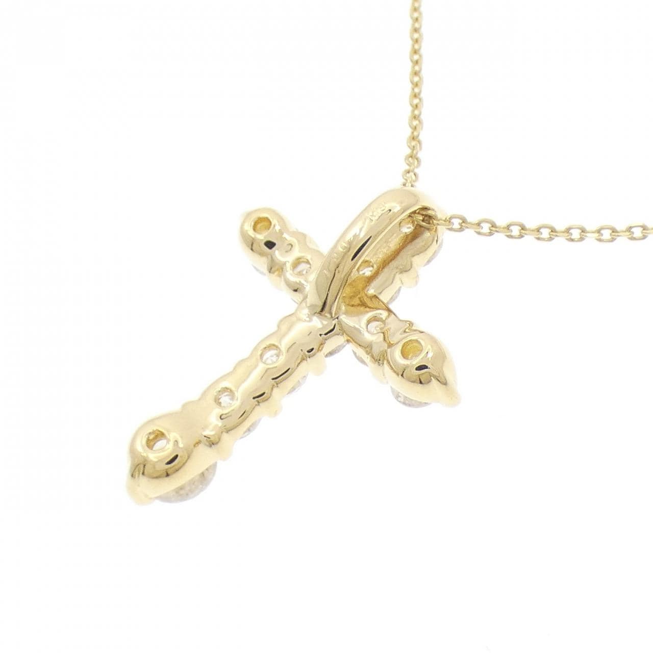 K18YG クロス ダイヤモンド ネックレス 1.00CT