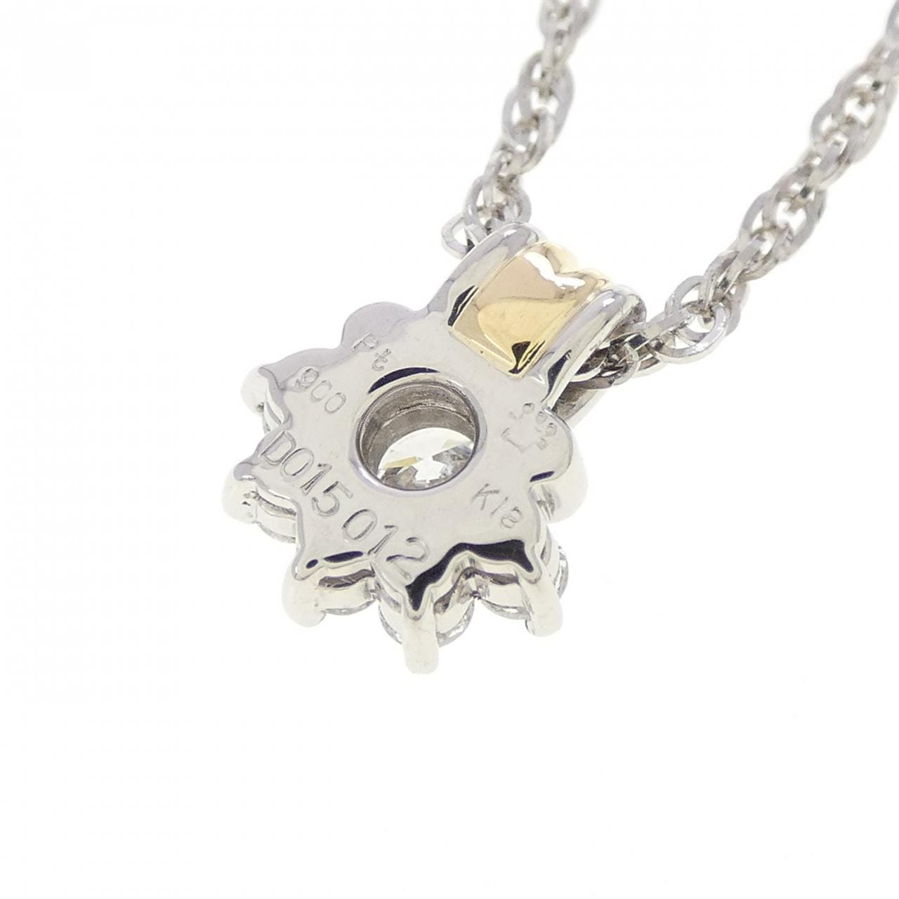 PT900/K18YG/PT850 ダイヤモンド ネックレス 0.15CT