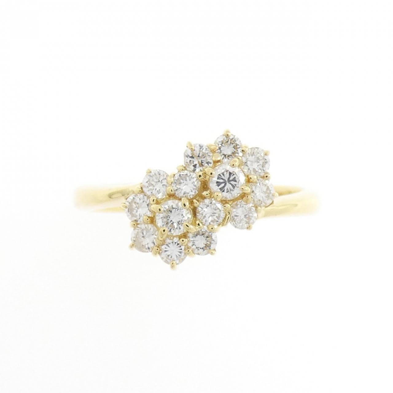 K18YG フラワー ダイヤモンド リング 0.50CT