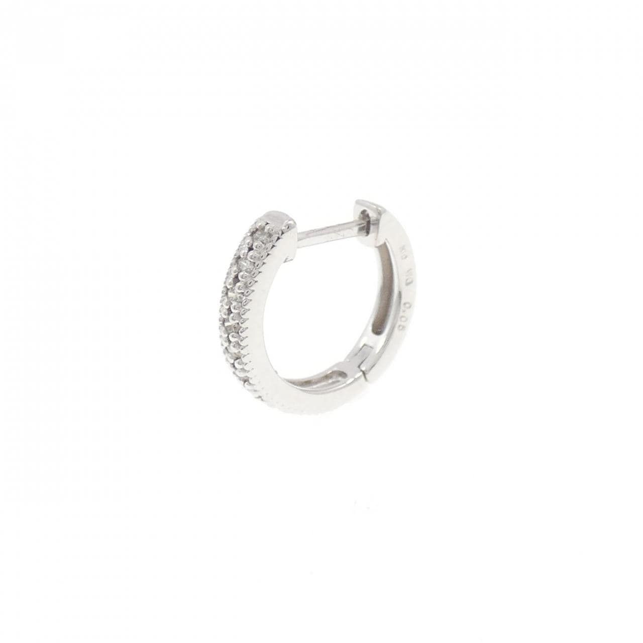 K10WG ダイヤモンド ピアス 0.05CT 片耳