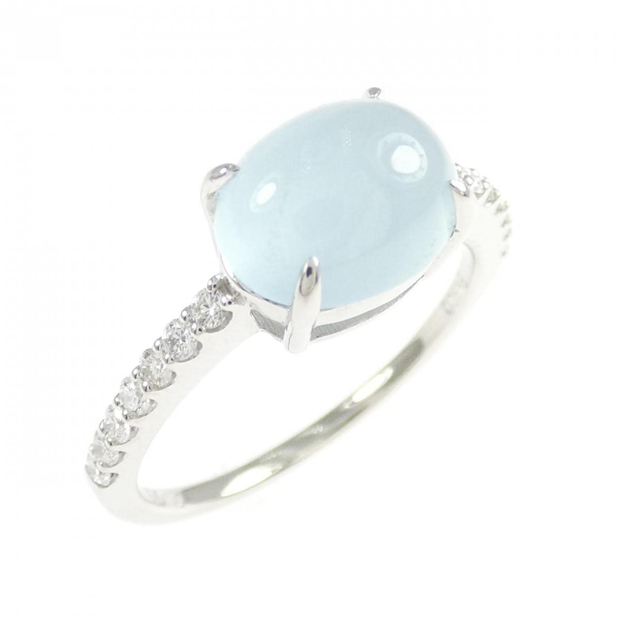 PT900 アクアマリンキャッツアイ リング 2.05CT