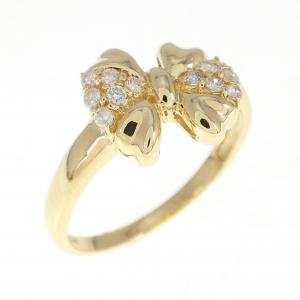 K18YG リボン ダイヤモンド リング 0.15CT