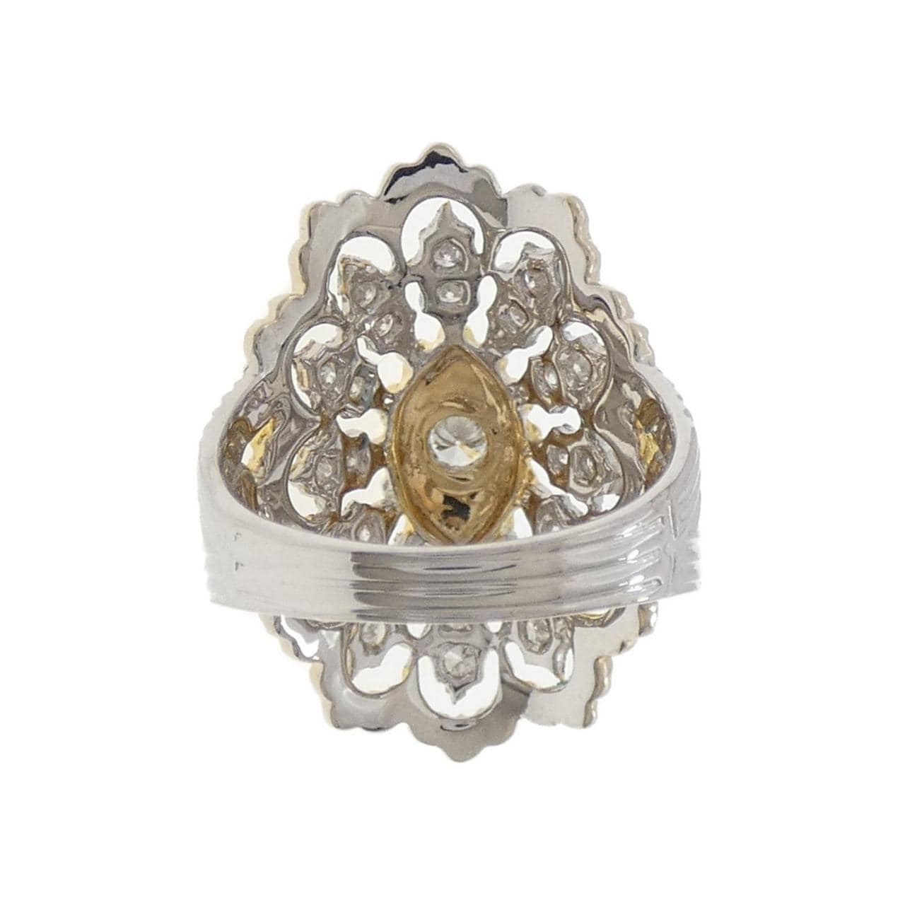 K18白金/K18黃金鑽石戒指，0.45克拉