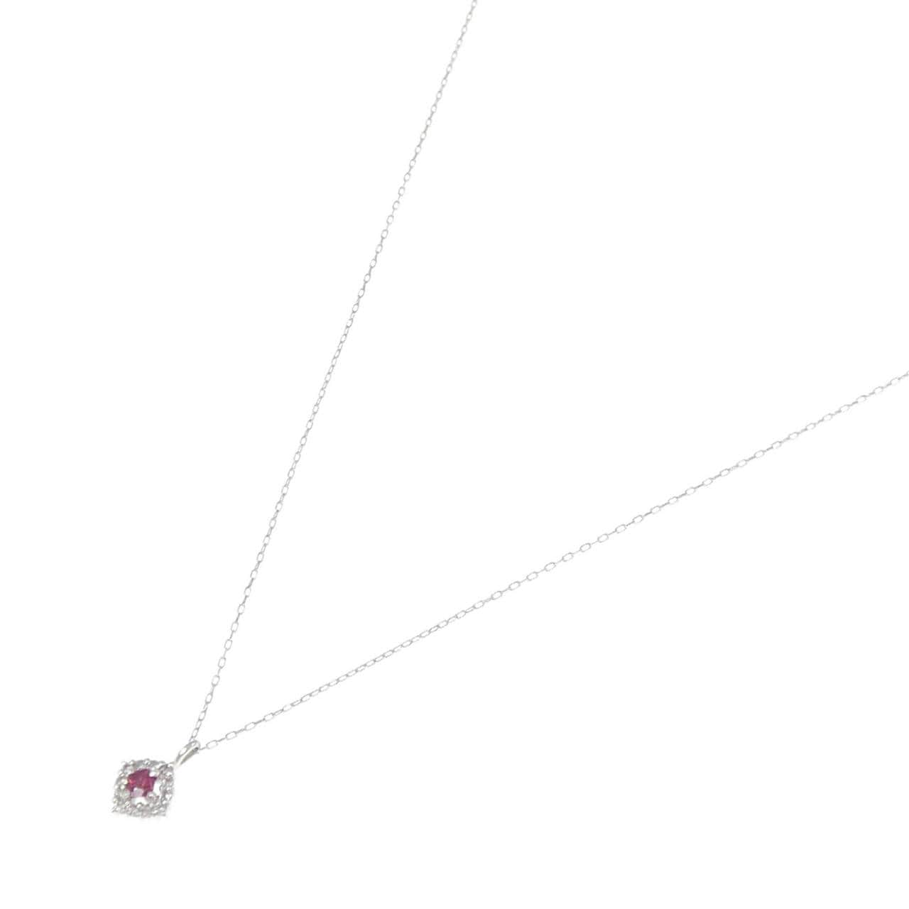 【新品】PT900 ルビー ネックレス 0.08CT