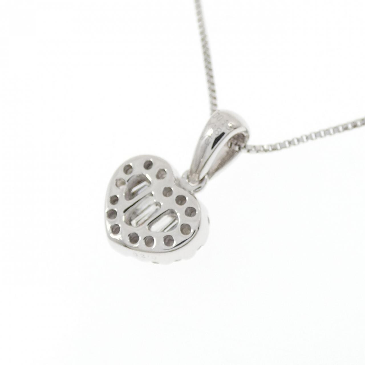 K18WG ハート ダイヤモンド ネックレス 0.13CT