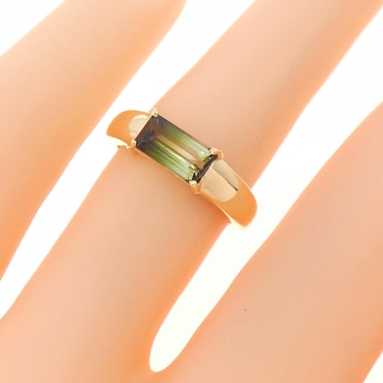 【新品】K18YG トルマリン リング 0.73CT