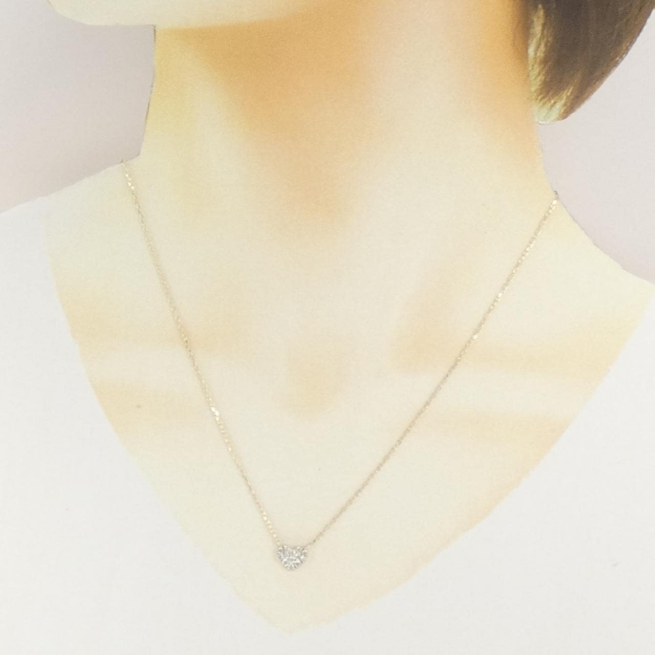 K10YG ハート ダイヤモンド ネックレス 0.30CT
