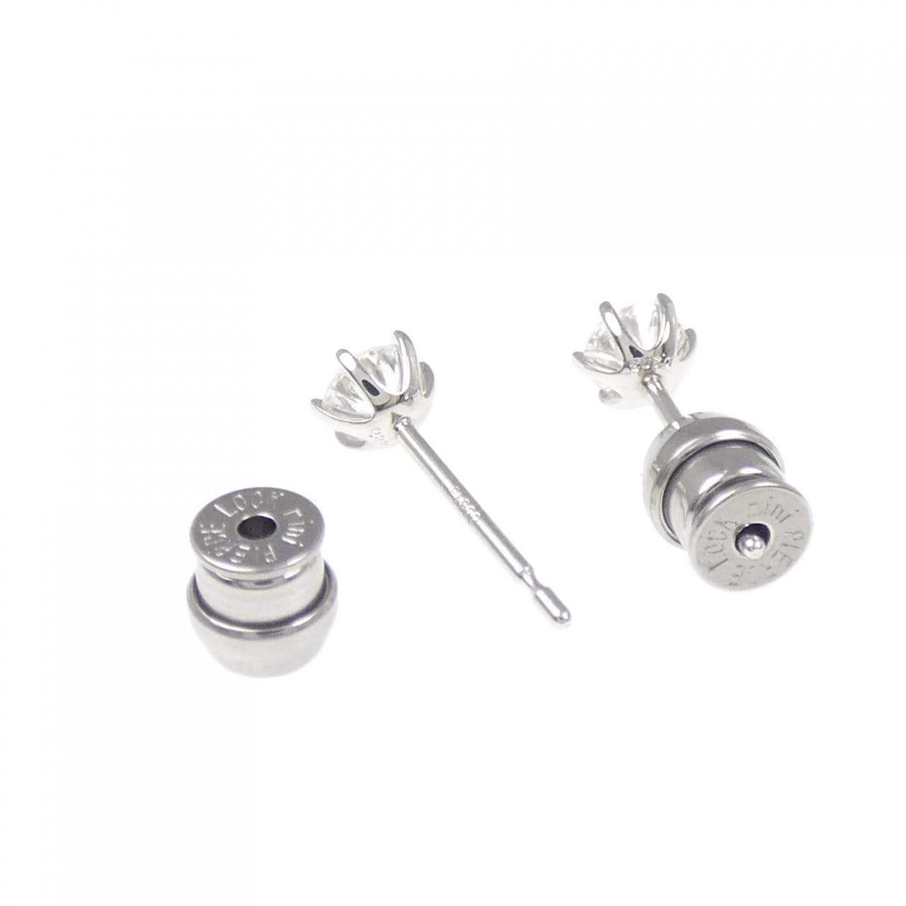【リメイク】PT900/ST ダイヤモンド ピアス 0.203CT 0.221CT E VS1 VG-GOOD