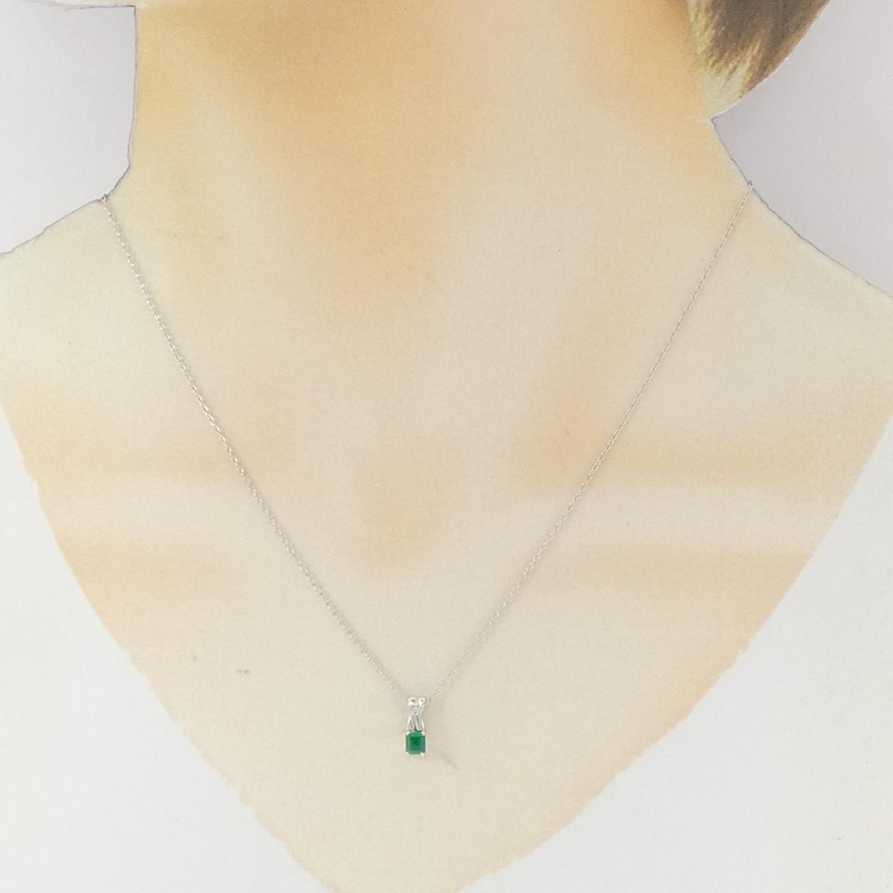 K18WG エメラルド ネックレス 0.21CT