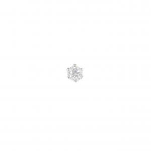 PT900/K18WG ソリティア ダイヤモンド ピアス 片耳