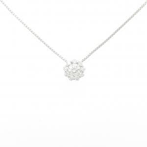 K18WG フラワー ダイヤモンド ネックレス 0.40CT