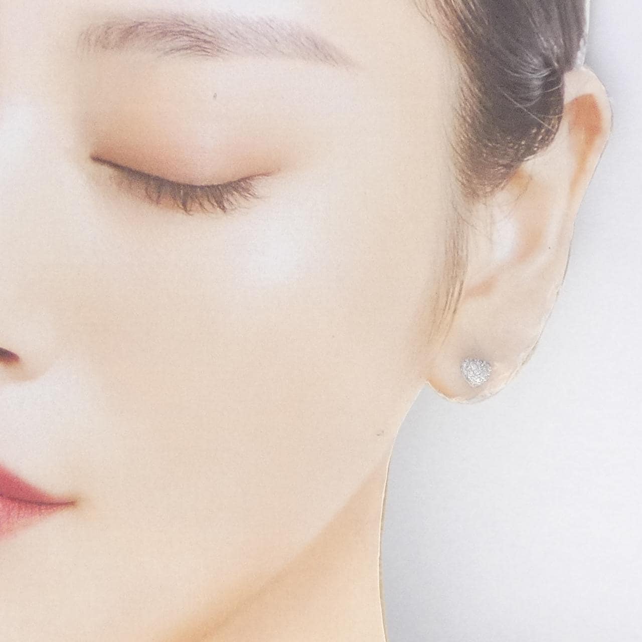 K18WG ハート ダイヤモンド ピアス