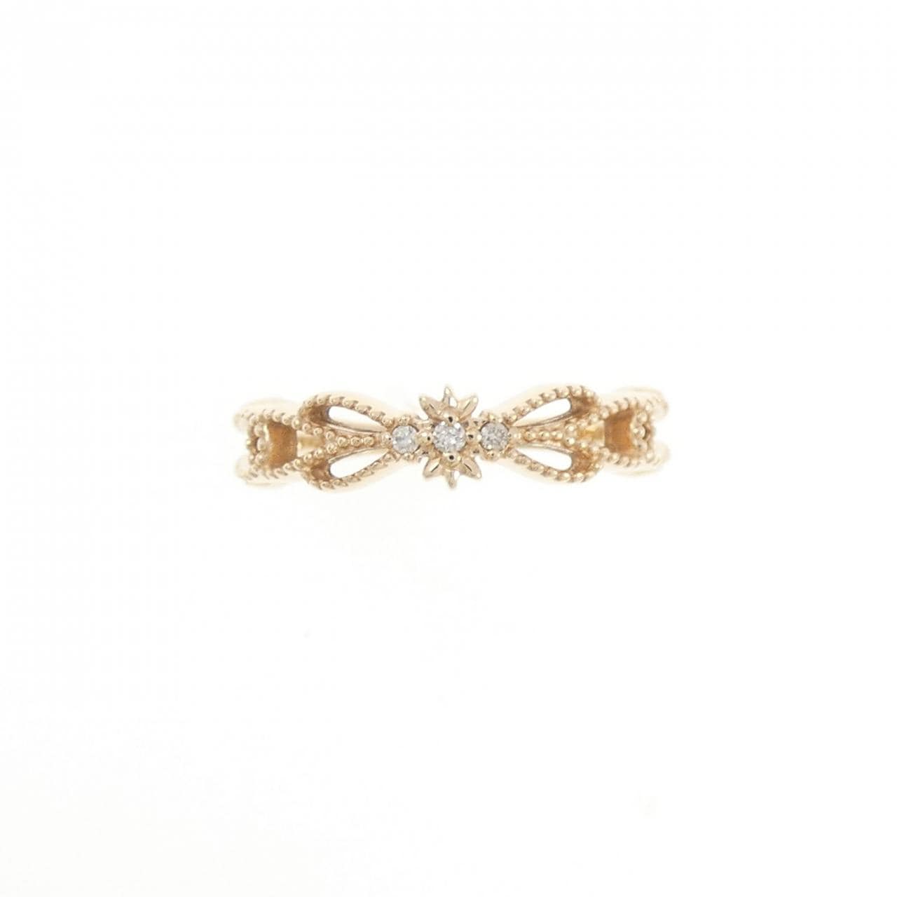 アガット ダイヤモンド ピンキー リング 0.013CT