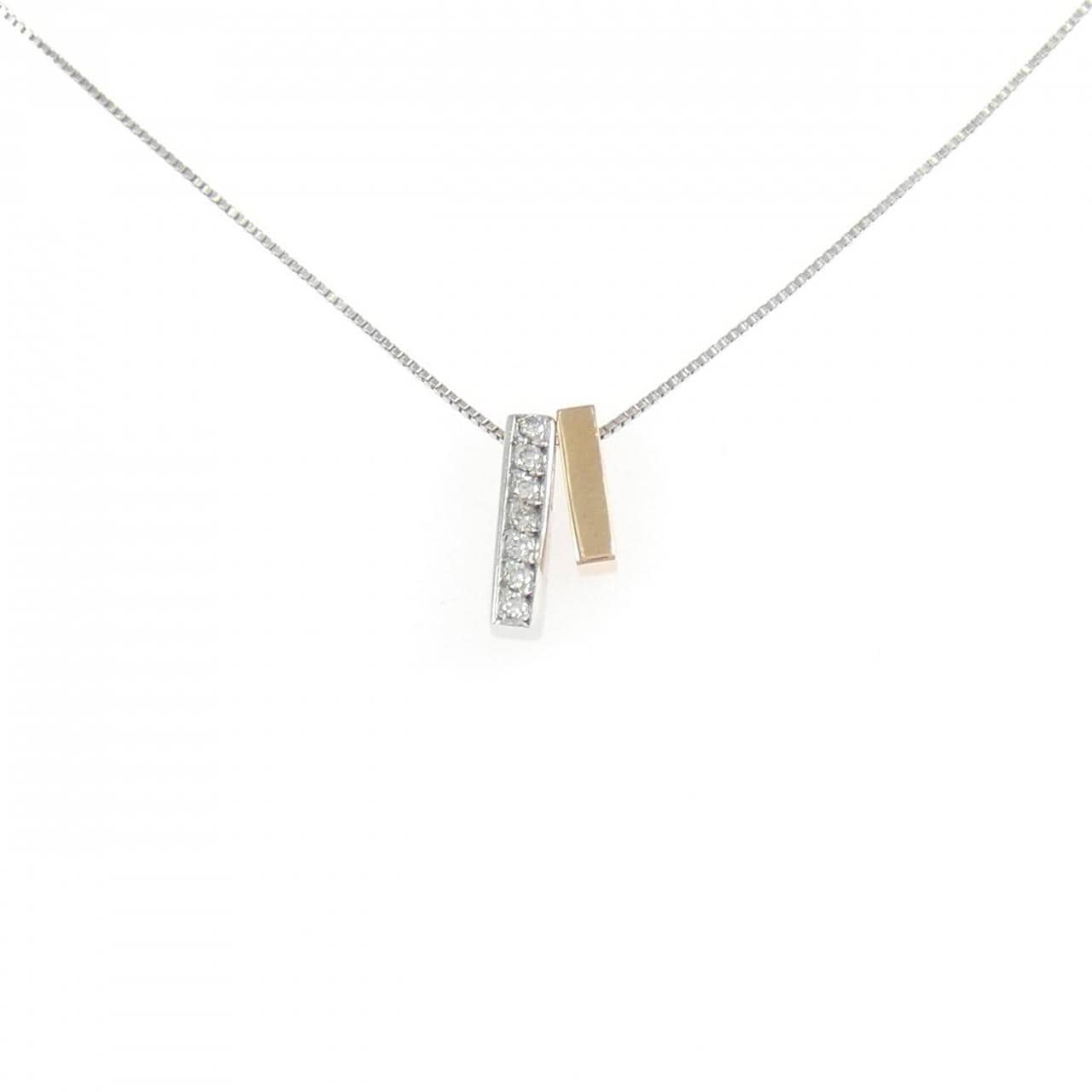 K18WG/K18PG 2WAY ダイヤモンド ネックレス 0.07CT