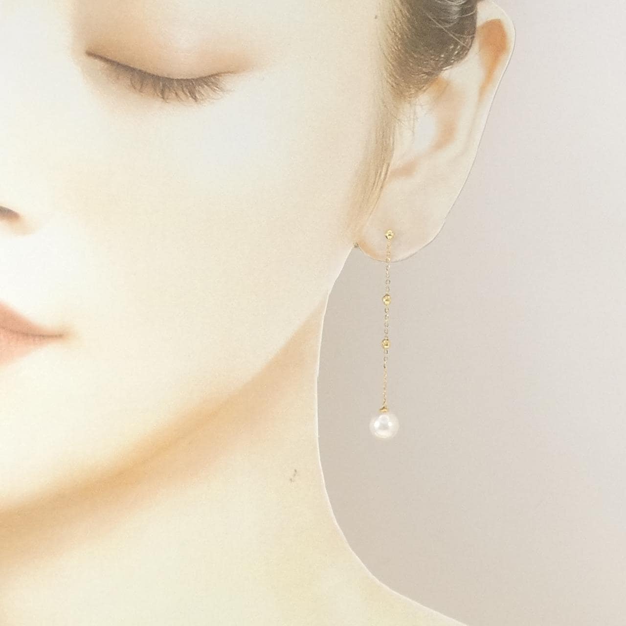 K18YG アコヤパール ピアス 7.4mm