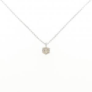 K18WG ソリティア ダイヤモンド ネックレス 0.20CT