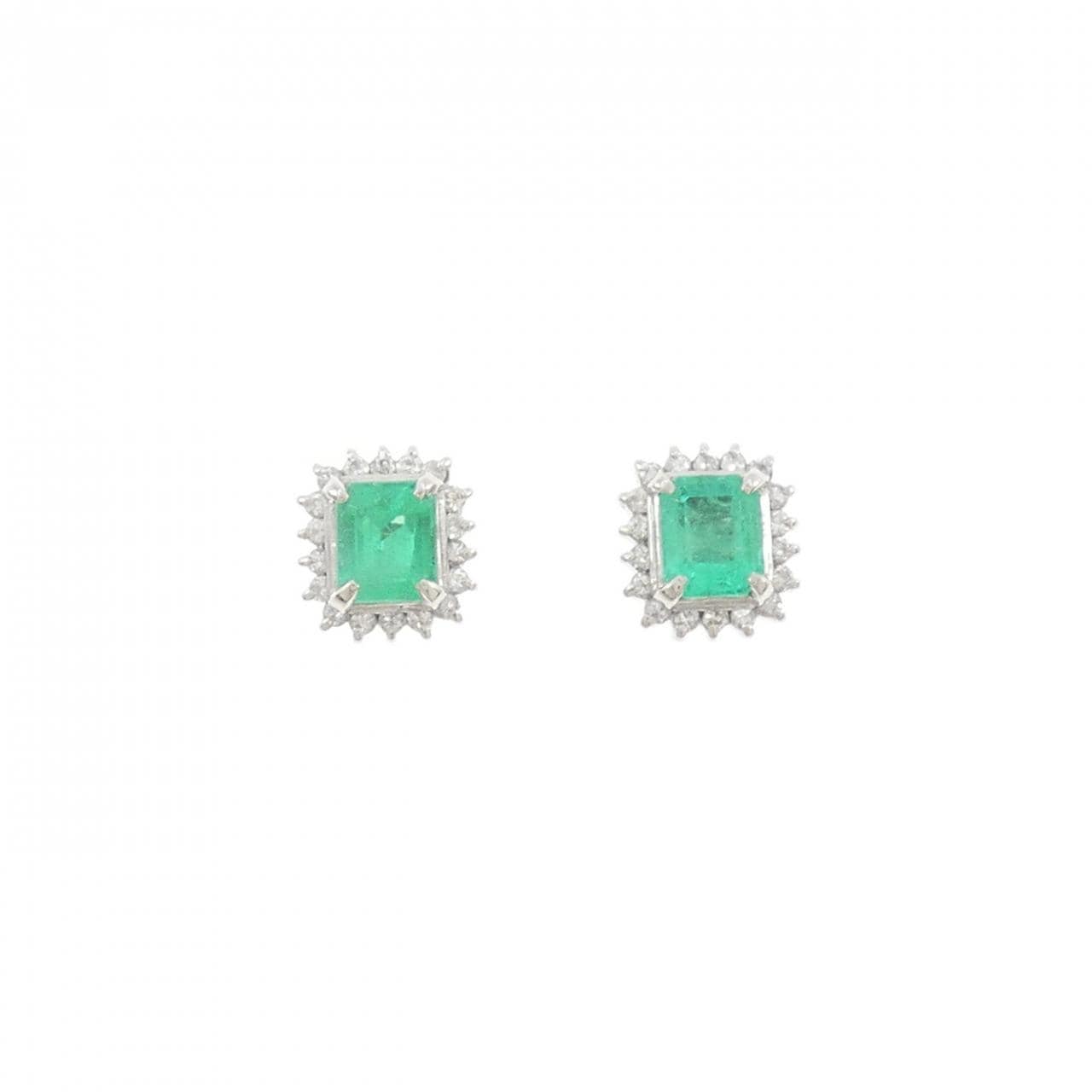 PT900 エメラルド ピアス 1.29CT