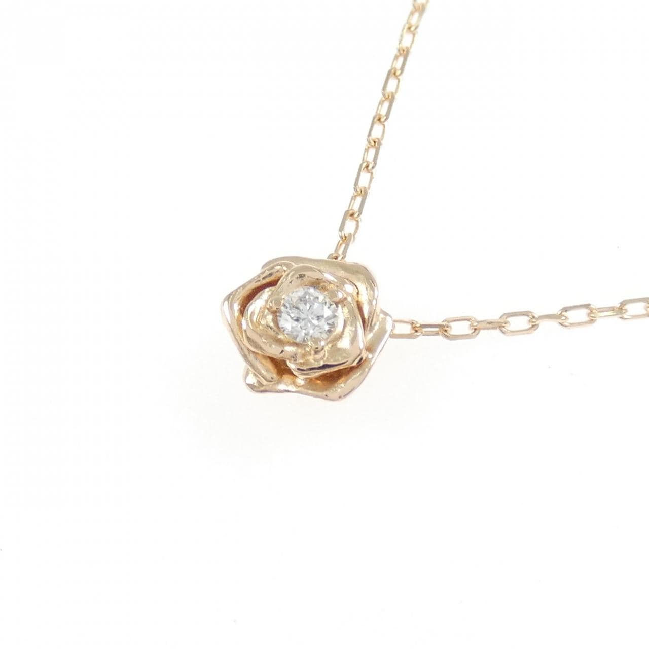 K10PG/10KPG ローズ ダイヤモンド ネックレス 0.05CT