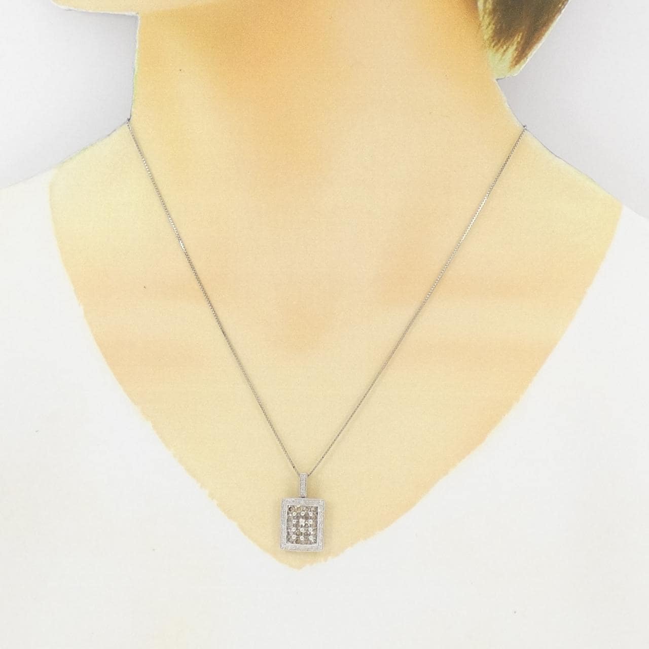K18WG ダイヤモンド ネックレス 1.00CT