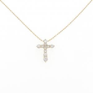 K18YG クロス ダイヤモンド ネックレス 0.5CT