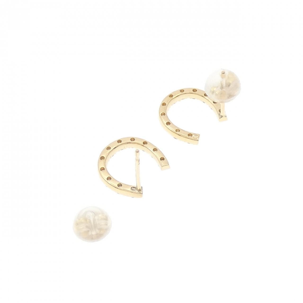 K18YG ホースシュー ダイヤモンド ピアス 0.30CT
