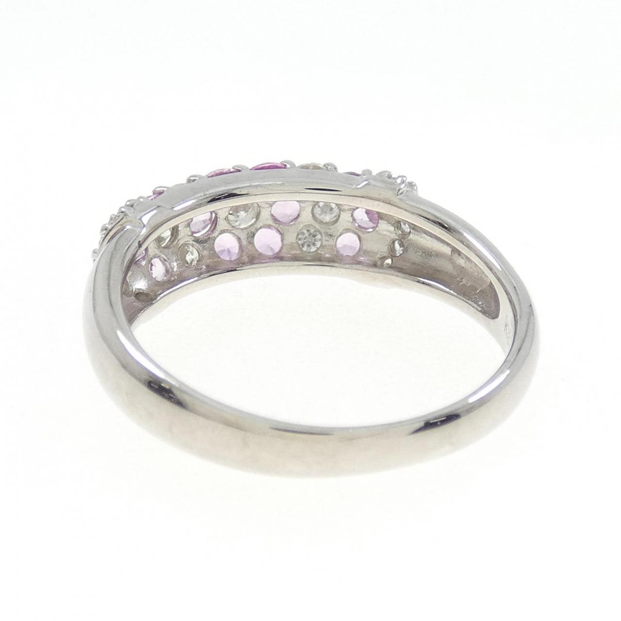 K18WG フラワー サファイヤ リング 0.50CT