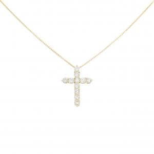K18YG クロス ダイヤモンド ネックレス 0.50CT