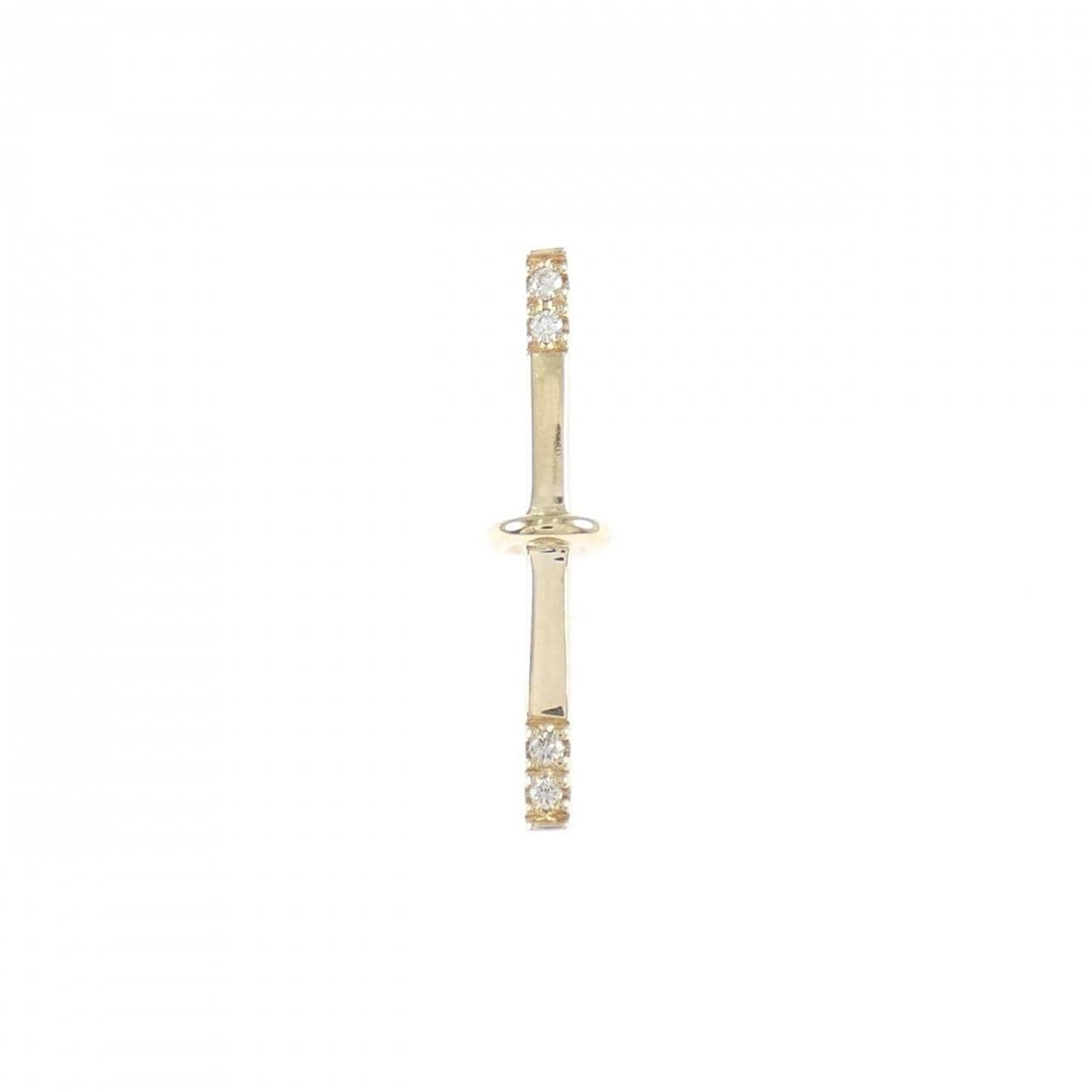 ヒロタカ トラペーズ ピアス 0.02CT 片耳