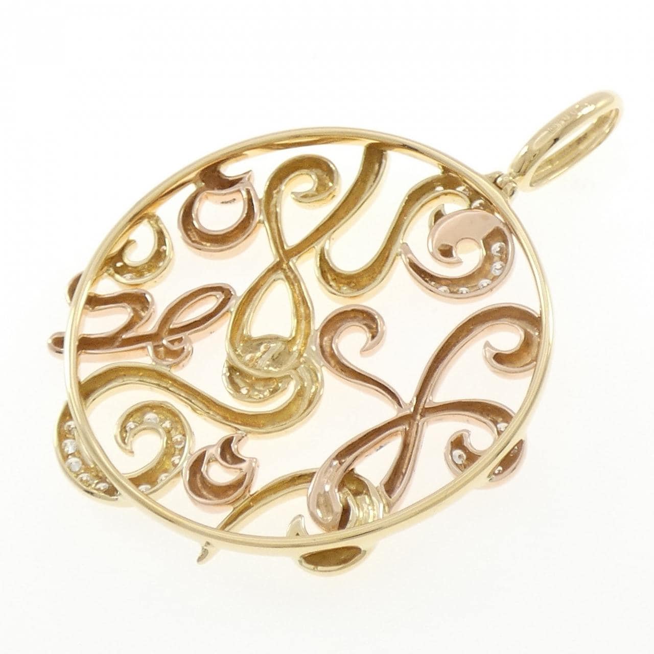 K18YG/K18PG ダイヤモンド ペンダント 0.79CT