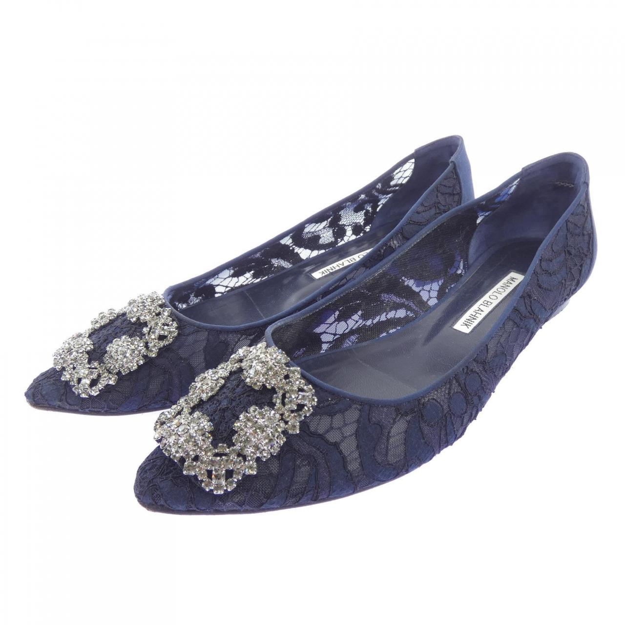 マノロブラニク MANOLO BLAHNIK HANGISIFLAT LACE ハンギシフラット レース フラットシューズ