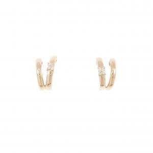 K18PG フラワー ダイヤモンド ピアス 0.04CT