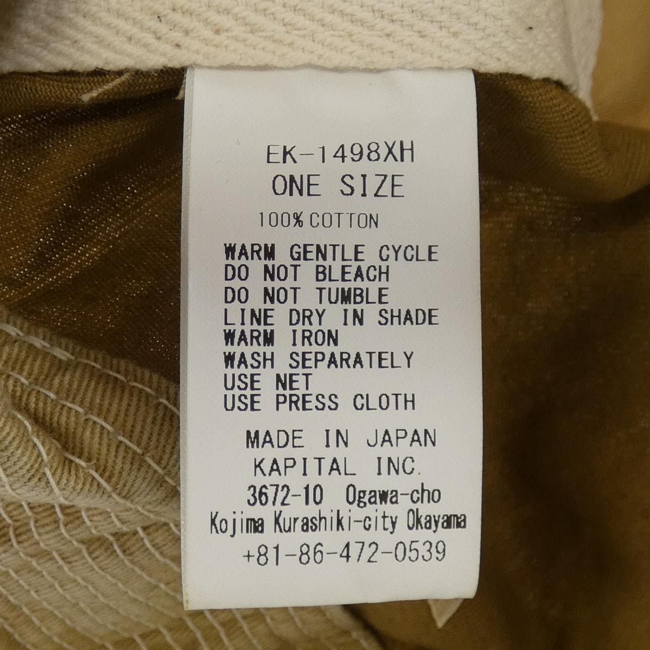 キャピタル KAPITAL EK-1498XH ハット