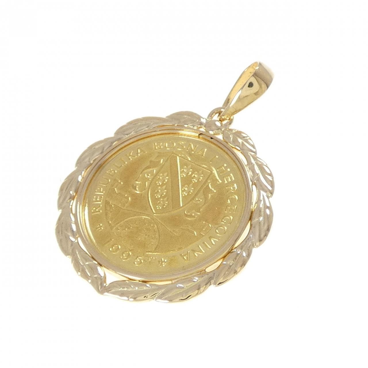 K18YG(枠) コイン ペンダント